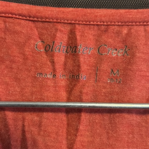 Coldwater Creek black/rust mesh/metallic sequin top size medium boho look - Picture 2 of 7